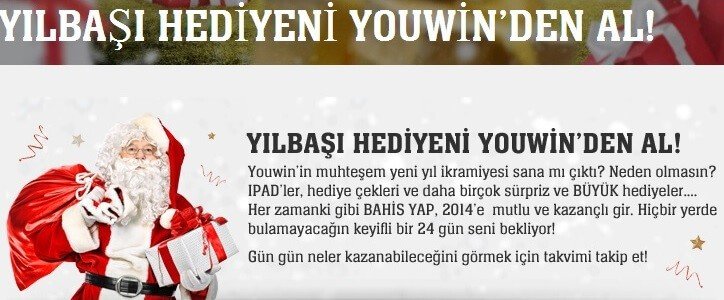 Youwin Yılbaşı bonusu