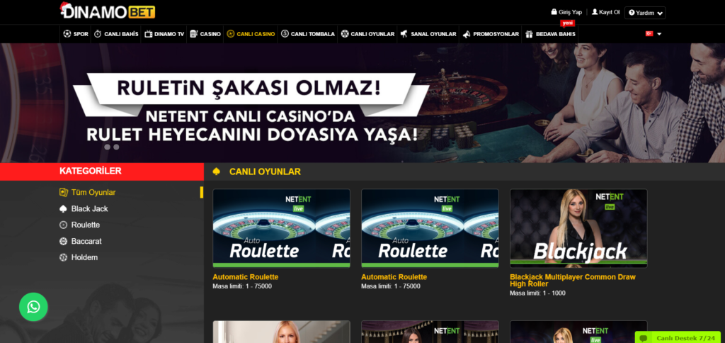 DinamoBet Canlı Casino